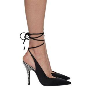 The Attico‎ Satin Venus Slingback Pumps 105 in Black - Size 40 (US 10)